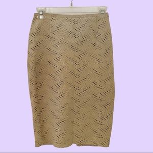 Beige suede skirt